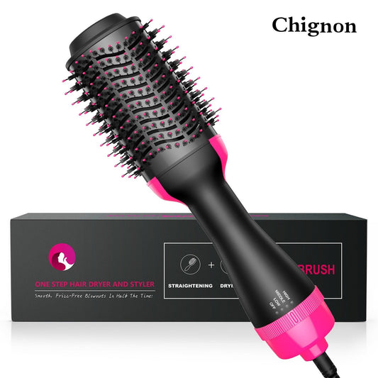 1000W Hair Dryer Hot Air Brush Styler and Volumizer Hair Straightener Curler Comb Roller One Step Electric Ion Blow Dryer Brush image 1