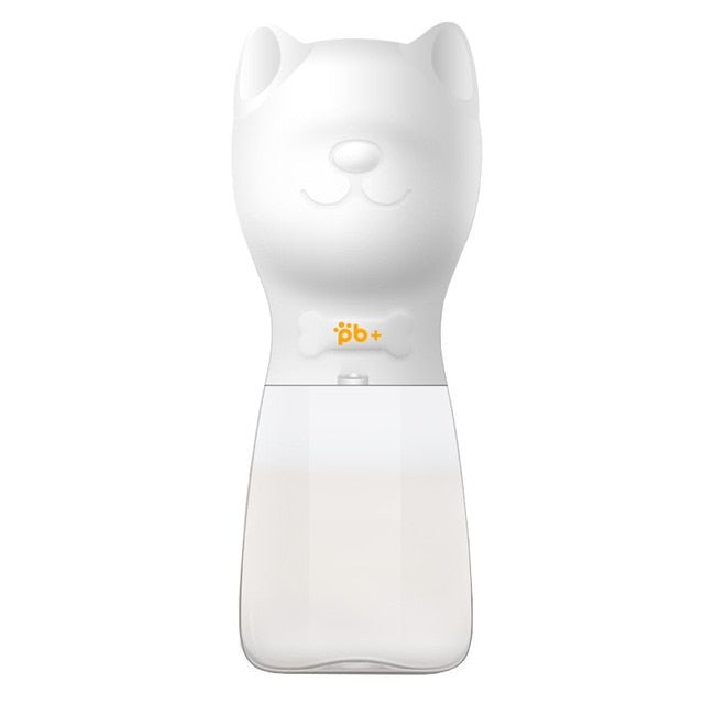 Portable Dog Water Bottle | Puppy Cat Drinking Bowl | Portable Pet Water Bottle - bulldog white, 350 ml image