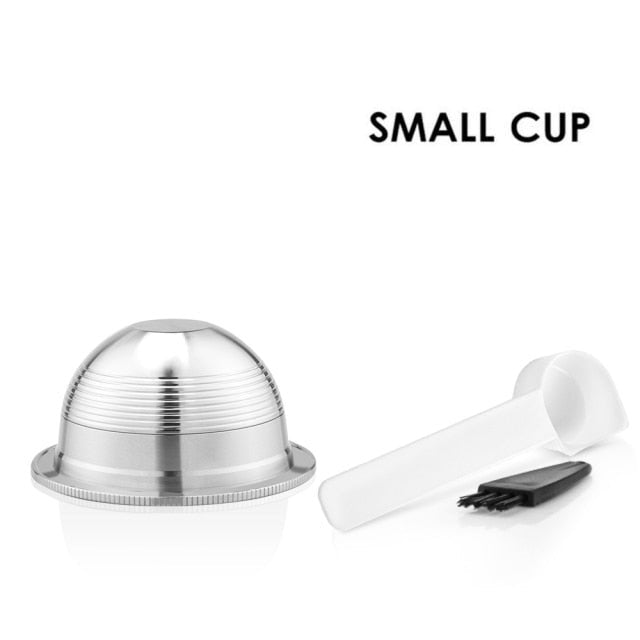 Stainless Steel Refillable Reusable Coffee Capsule Pod Set For Nespresso Vertuo Plus /Vertuoline GCA1 /Delonghi ENV135 image