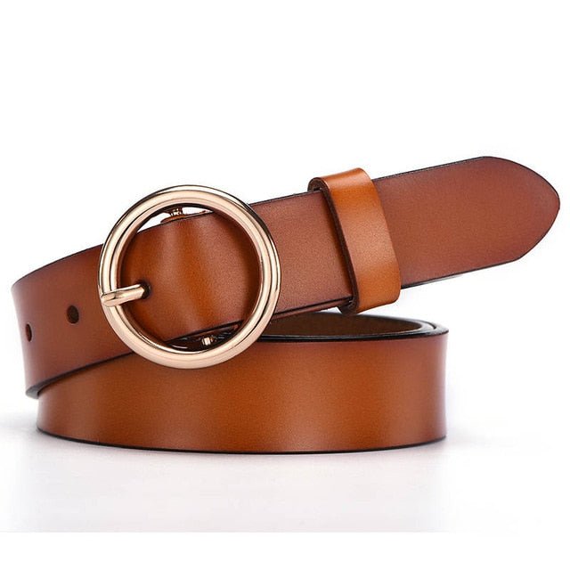 NO.ONEPAUL Female Gold Buckle Jeans Belts | New Circle Pin Buckles Belt image 12