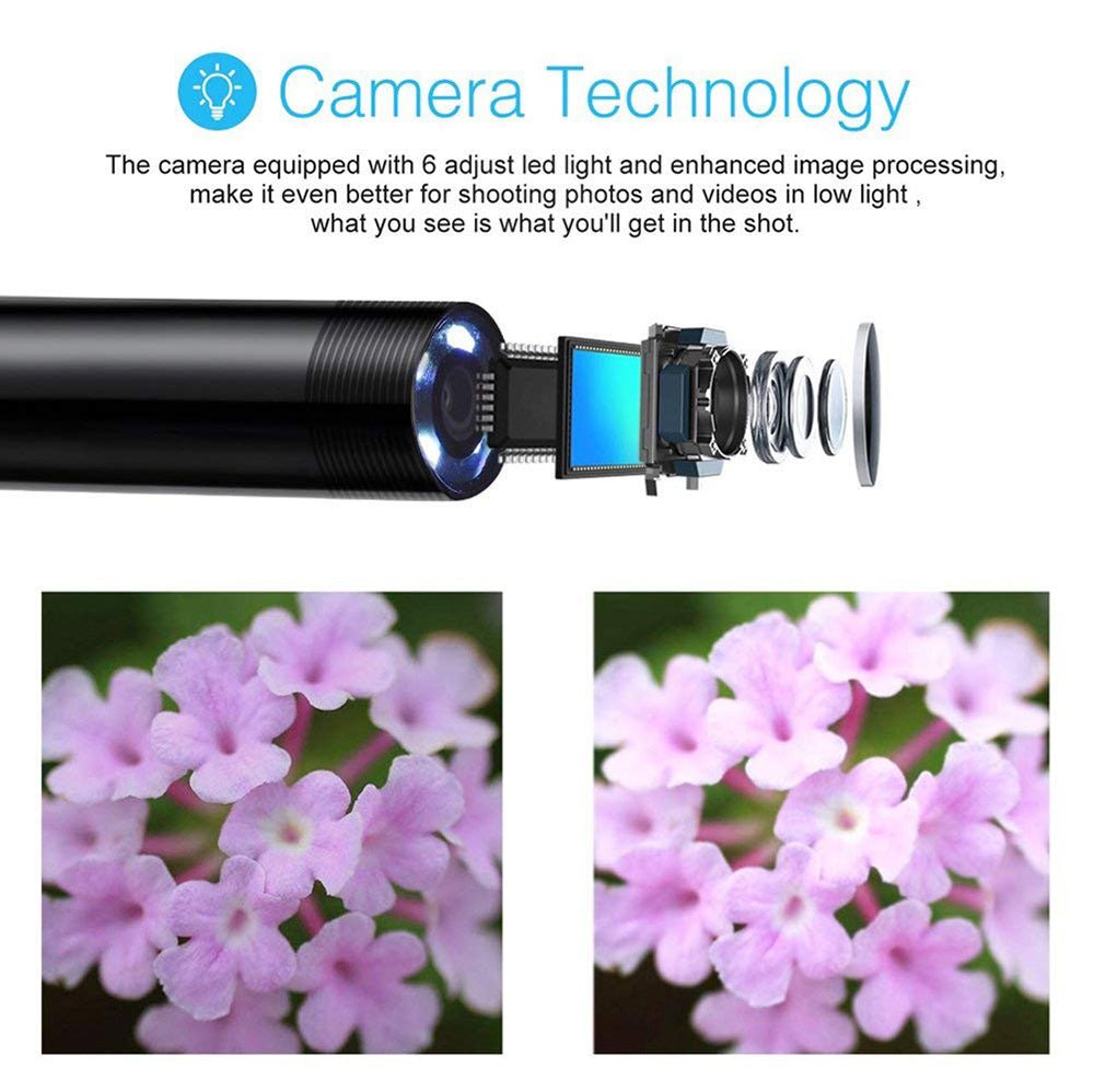 TYPE C USB Mini Endoscope Camera | Flexible Hard Cable Snake Borescope Inspection Camera for Android Smartphone PC image 0