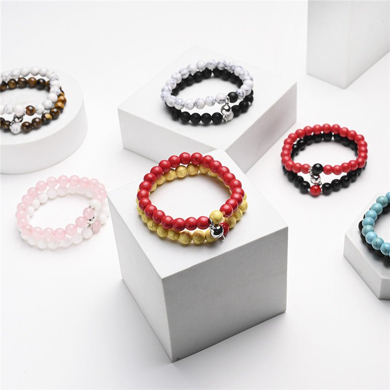2Pcs/Set Couples Classic Natural Stone Beaded Bracelets image 24