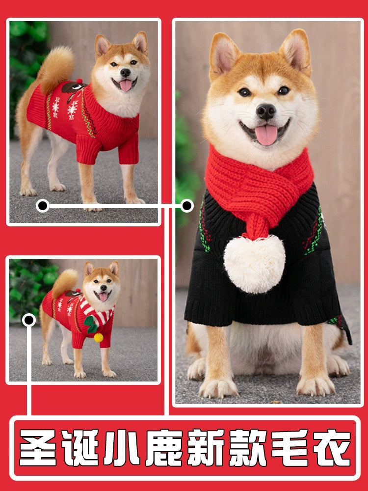 Cozy Winter Sweater for Small & Medium Dogs | Christmas Pet Clothes for Shiba Inu & Bulldogs image 2