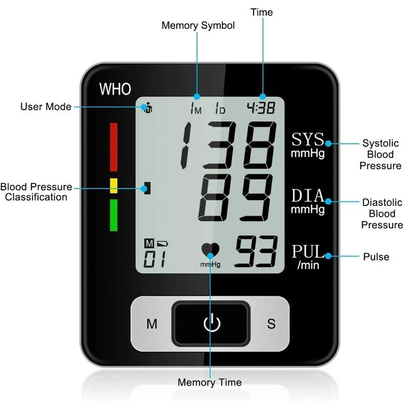 High-Accuracy Medical Blood Pressure Monitor | Digital Wrist Cuff Sphygmomanometer for Precise BP Tracking image 16