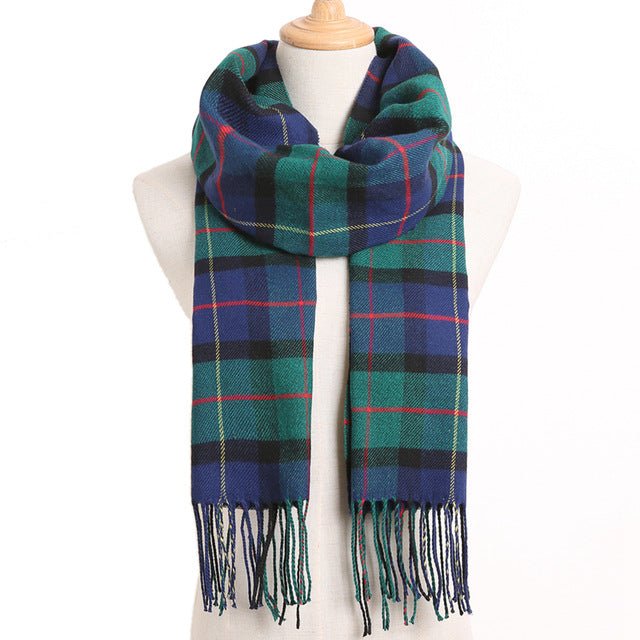 VIANOSI Plaid Winter Scarf for Women | Warm Foulard Solid Scarves | Casual Cashmere Scarfs - 26, 190CM X 35CM image