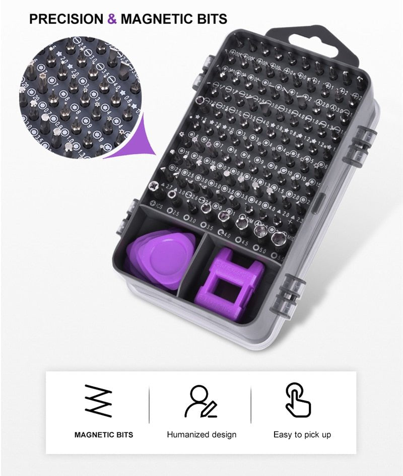 KALAIDUN 112 in 1 Magnetic Screwdriver Bit Torx Multi Mobile Phone Repair Tools Kit image 3
