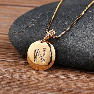 Top Quality Personalized Gold Letters Women and Girls Initial Letter Necklace - N image