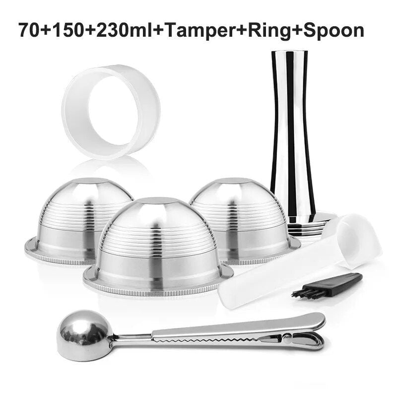 Reusable Capsule Pod for Nespresso Vertuo Vertuoline Coffee Maker Stainless Steel Refillable Espresso Coffee Filter Tamper image 0