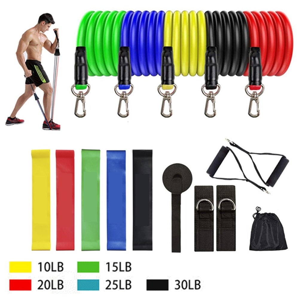 Exercise Resistance Bands Set with Door Anchor Legs Ankle Straps for Resistance Training Physical Therapy Home Workouts image 9
