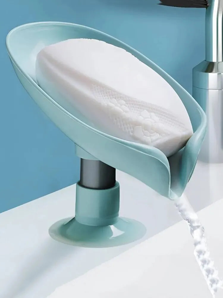 2pcs Leaf Shape Drain Soap Holder | Suction Cup Tray for Shower, Kitchen & Bathroom image 9