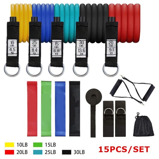 Exercise Resistance Bands Set with Door Anchor Legs Ankle Straps for Resistance Training Physical Therapy Home Workouts image 0