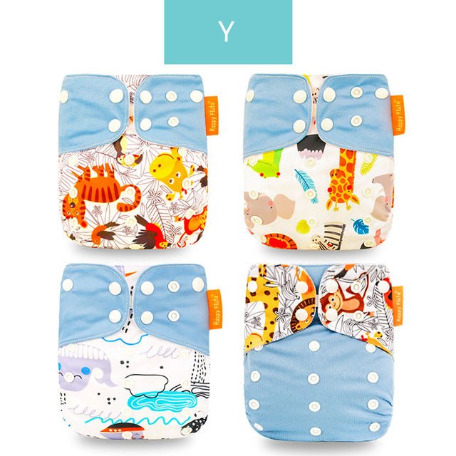 Happyflute Reusable and Washable Eco-Friendly Cloth Nappy Baby Diapers 4pc/set image 20