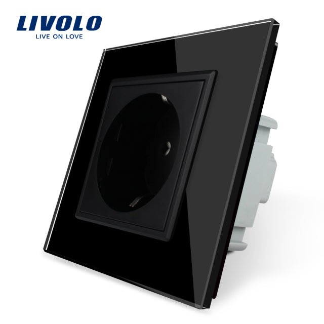 Livolo EU Standard Power Socket, White Crystal Glass Panel, AC 110~250V 16A Wall Power Socket image 28