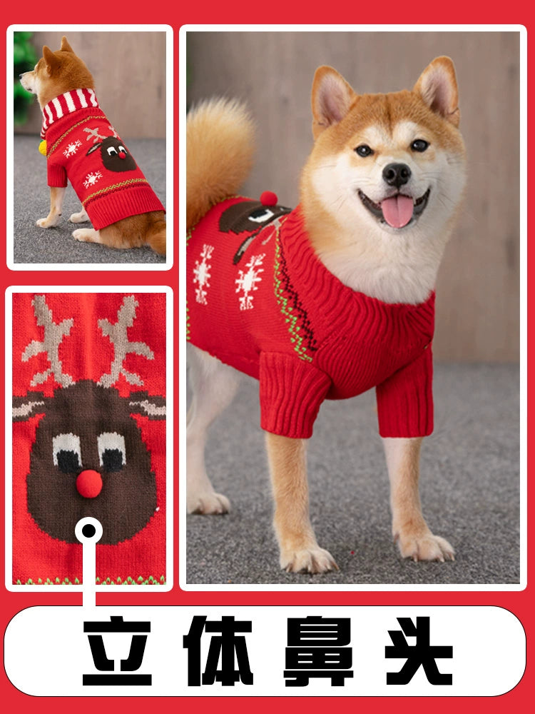 Cozy Winter Sweater for Small & Medium Dogs | Christmas Pet Clothes for Shiba Inu & Bulldogs image 3