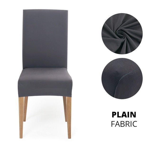 Elegant Jacquard Spandex Dining Chair Cover ‚Äì Stretch Fit for Weddings & Events - Style 3 grey, 2 pcs image