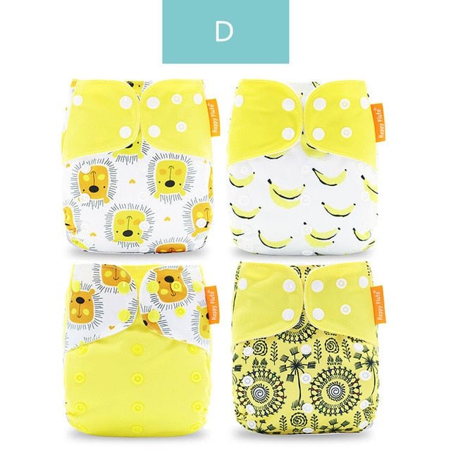 Happyflute Reusable and Washable Eco-Friendly Cloth Nappy Baby Diapers 4pc/set image 25