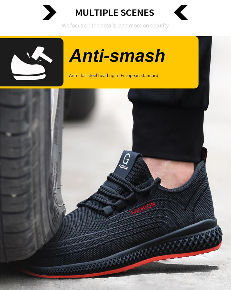 Air Mesh Steel Toe Safety Shoes – Lightweight, Breathable, Puncture-Proof Work Boots image 15
