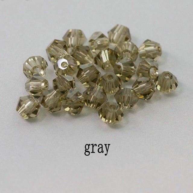4mm Shiny Crystal Bead Set | Bicone Beads Glass Beads Loose Spacer Beads for bracelet DIY Jewelry image