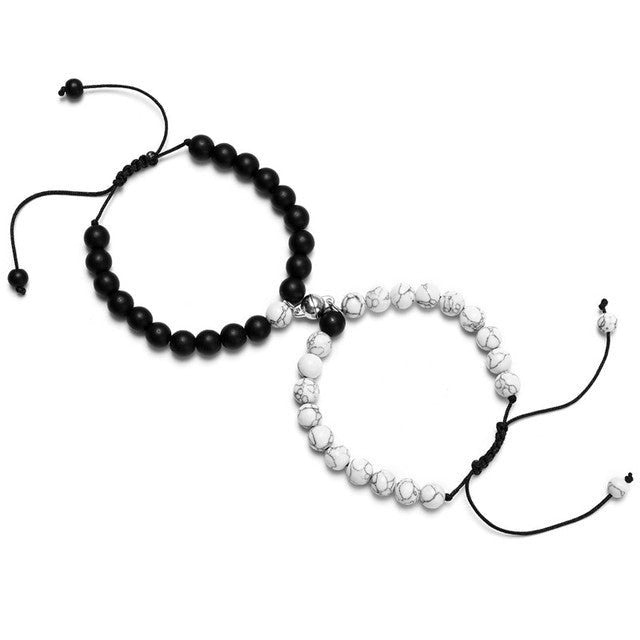 2Pcs/Set Couples Classic Natural Stone Beaded Bracelets image 2