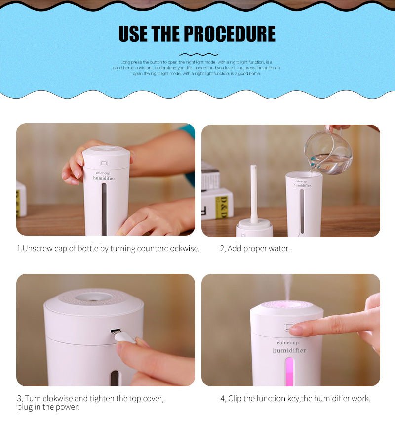 Ultrasonic Air Humidifier & Essential Oil Diffuser with Night Light image 3