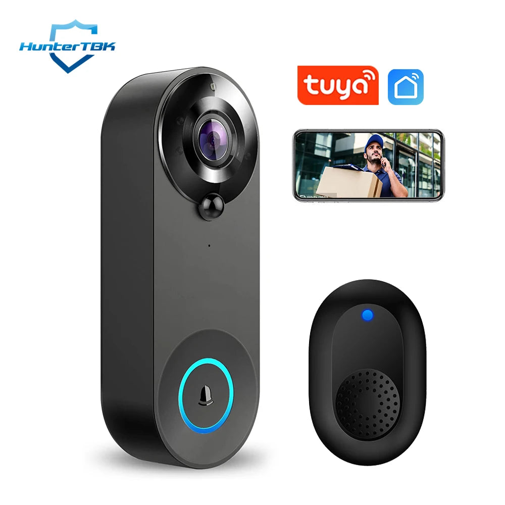 1080P Wireless Video Doorbell Camera ‚Äì WiFi Smart Doorbell with Motion Detection, Night Vision & Tuya Smart Home Integration - Doorbell kit image