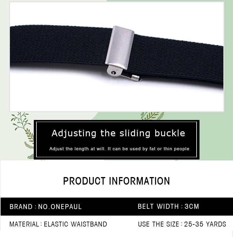 NO.ONEPAUL Jeans Women's punk style buckle-free belt | Slim Sports Trendy comfortable Elastic No-buckle Belt image 0