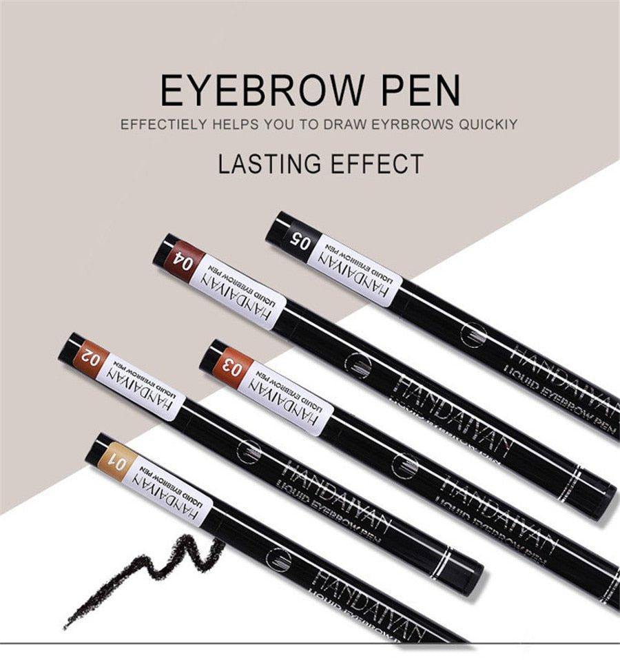 5 Colors Waterproof Eyebrow Tattoo Pencil Cosmetic | Long Lasting Natural Dark Brown Liquid Eye Brow Pencil image 35