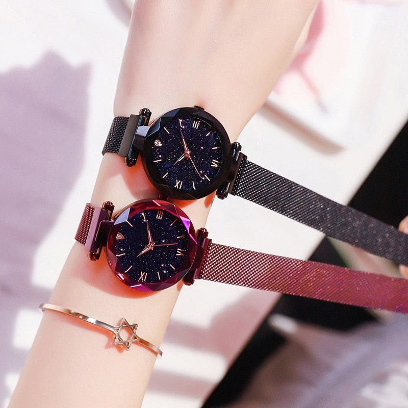 Luxury Women's Magnetic Starry Sky Quartz Wrist Watch Quartz image 20
