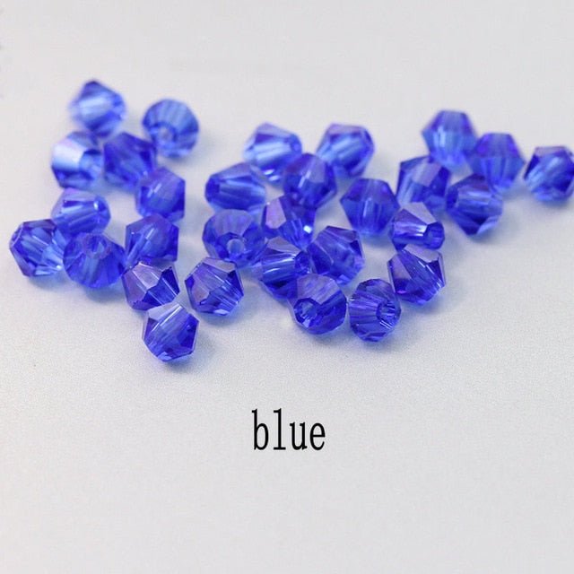 4mm Shiny Crystal Bead Set | Bicone Beads Glass Beads Loose Spacer Beads for bracelet DIY Jewelry image
