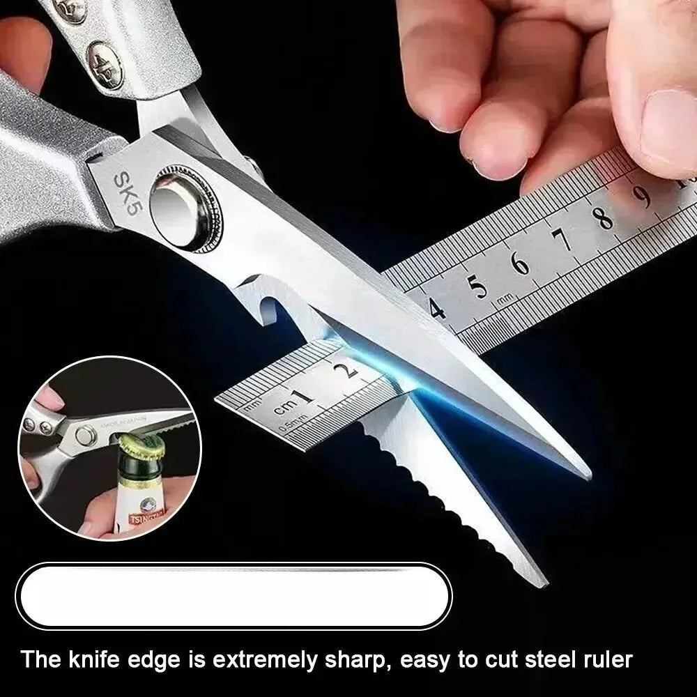 Professional 8.5-Inch Stainless Steel Kitchen Scissors ‚Äì Aluminum Alloy Handle, Ideal for Cutting Chicken Bones, Meat, and Fish image 6