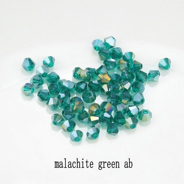 4mm Shiny Crystal Bead Set | Bicone Beads Glass Beads Loose Spacer Beads for bracelet DIY Jewelry image