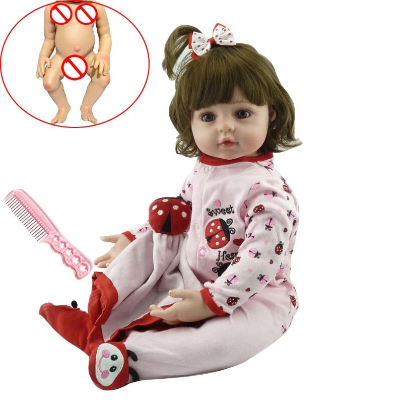 48CM Full Silicone Reborn Lifelike Super Toddler Baby Kid Toy Doll image 7