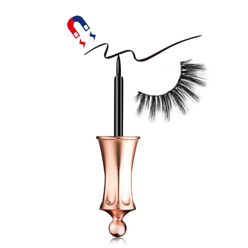 Waterproof Magnetic False Eyelashes, Eyeliner & Tweezer Set image 3