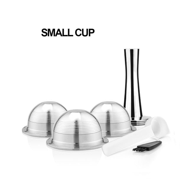 Stainless Steel Refillable Reusable Coffee Capsule Pod Set For Nespresso Vertuo Plus /Vertuoline GCA1 /Delonghi ENV135 image 0