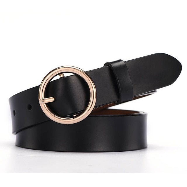 NO.ONEPAUL Female Gold Buckle Jeans Belts | New Circle Pin Buckles Belt image 10