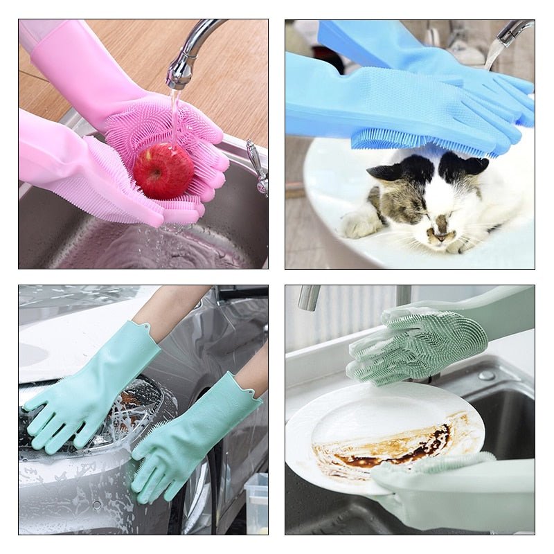 2PCS Multifunction Silicone Dishwashing Cleaning Gloves image 15
