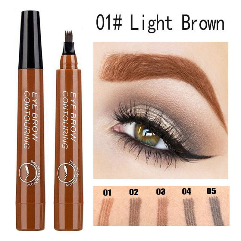 5-Color Four-Pronged Eyebrow Pencil Eyebrow Brush Split Liquid Waterproof Long-Lasting Eyebrows Enhancer Pencil Eyebrow Shadow image 36