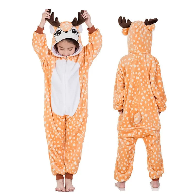 Kigurumi Children‚Äôs Animal Pajamas | Unicorn, Panda, Cat Winter Flannel Pajamas image