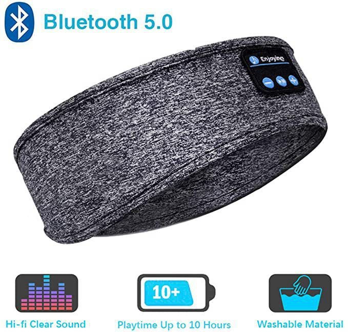 Bluetooth Sleeping Headphones Sports Headband Thin Soft Elastic Comfortable Wireless Music Earphones Eye Mask for Side Sleeper image 6