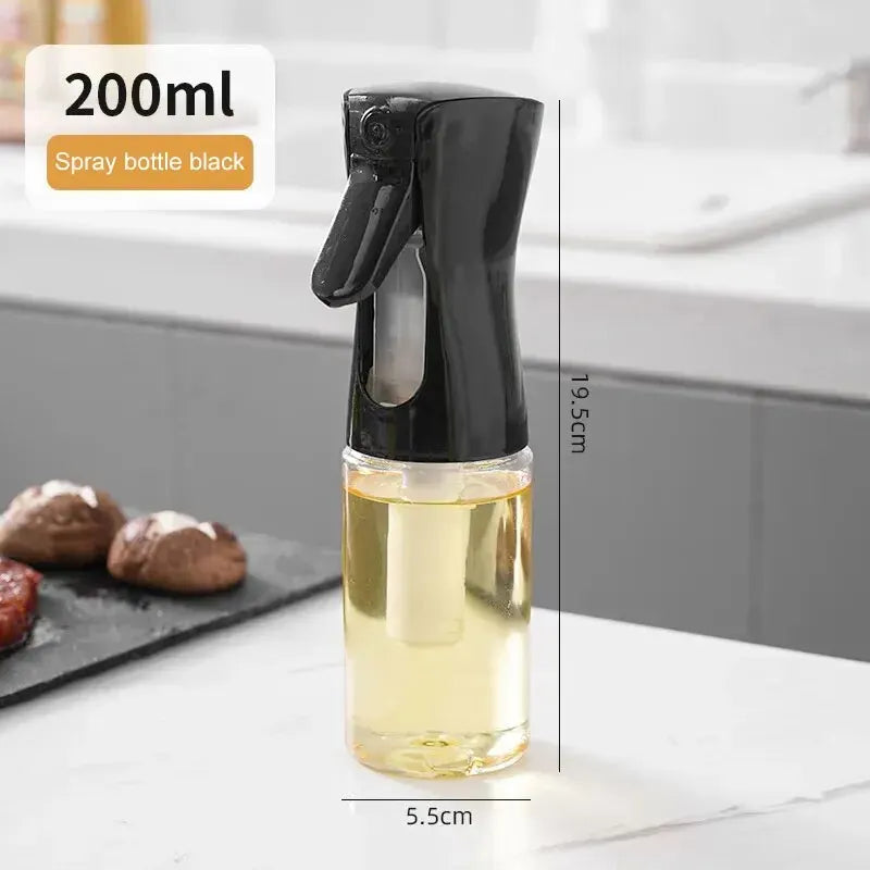 Oil Spray Bottle ‚Äì 200/300/500 ML Edible Olive Oil Spray Pot for Kitchen, Air Fryer, and Household Use - 1pc 200ml black image