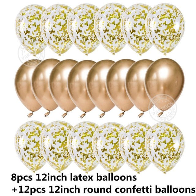 20pcs Confetti Chrome Birthday Party Decors Wedding Decoration New Year Balloon Set image 0