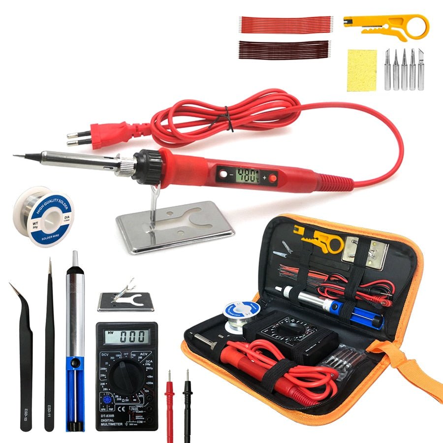 80W Digital Electric Soldering Iron 220V 110V Temperature Adjustable LCD display Solder welding iron tool kit image 1