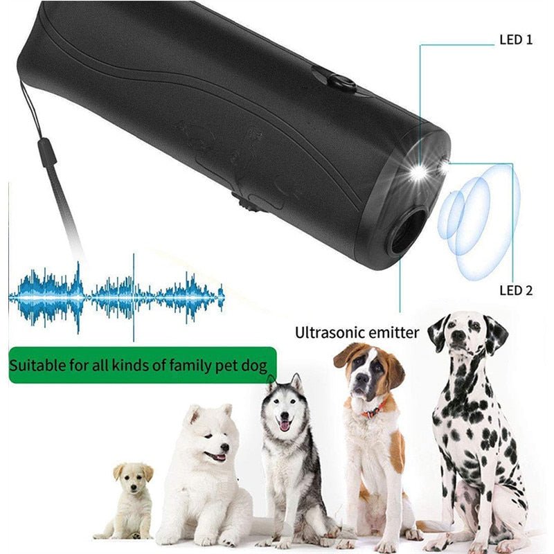 Handheld Ultrasonic Dog Repeller with LED Light Pet Stop Bark Repellent Control Trainer Chaser Dog Training Anti Barking Device image 0