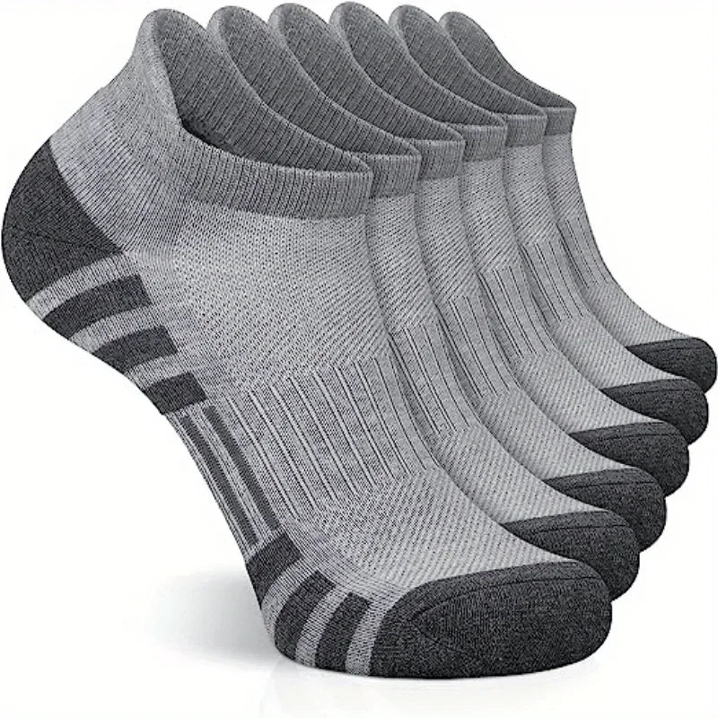 6 Pairs Ankle Athletic Running Socks Cushioned Cotton Breathable Low Cut Sports Tab Socks For Men And Women image 9