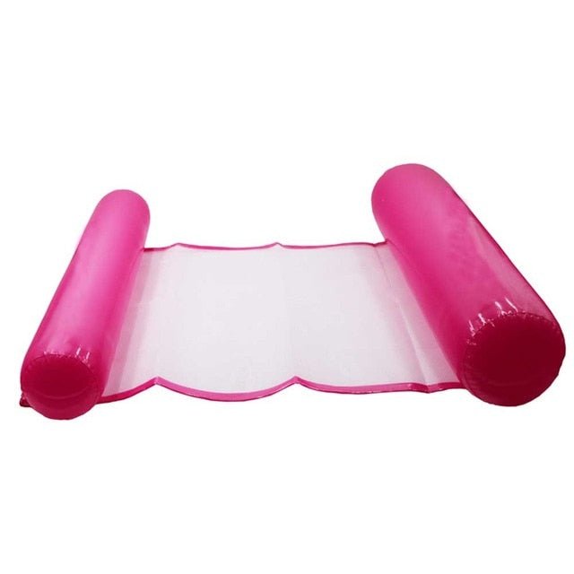 Water Hammock Inflatable Floating Swimming Recliner Mattress - Rose red image