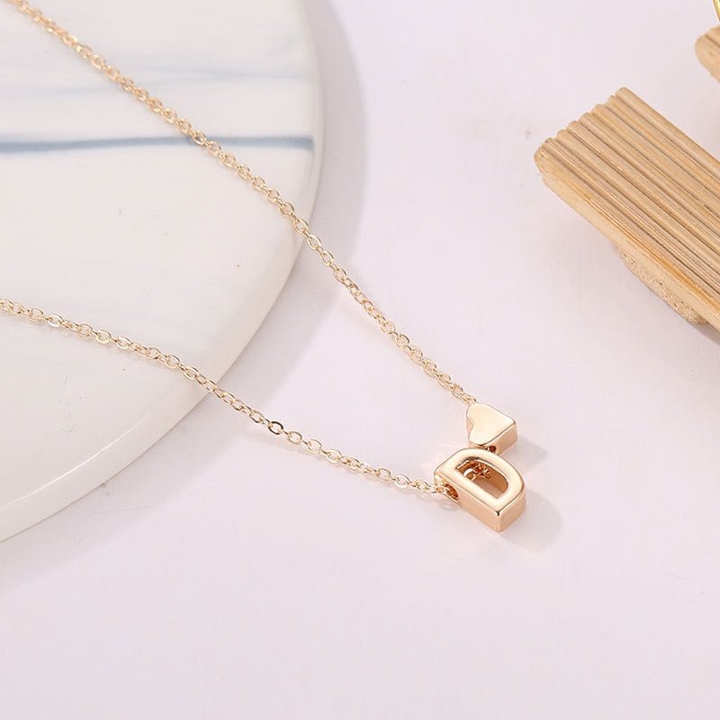 Personalized Tiny Heart Necklace ‚Äì Dainty Initial Letter Pendant Jewelry image 6