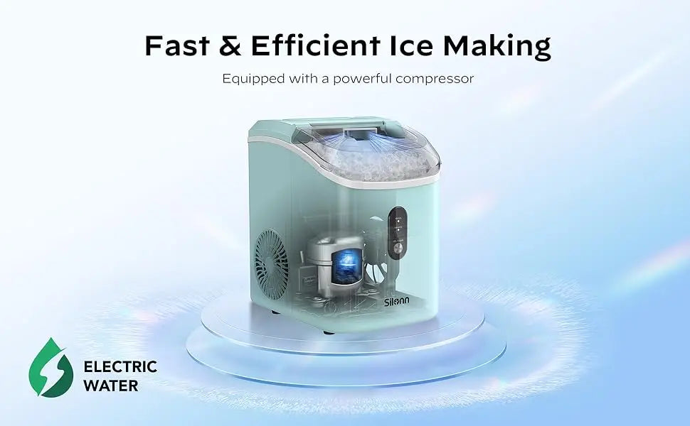 Nugget Countertop Ice Maker | Silonn Chewable Pellet Ice Machine with Self-Cleaning Function - 33lbs/24H image 10