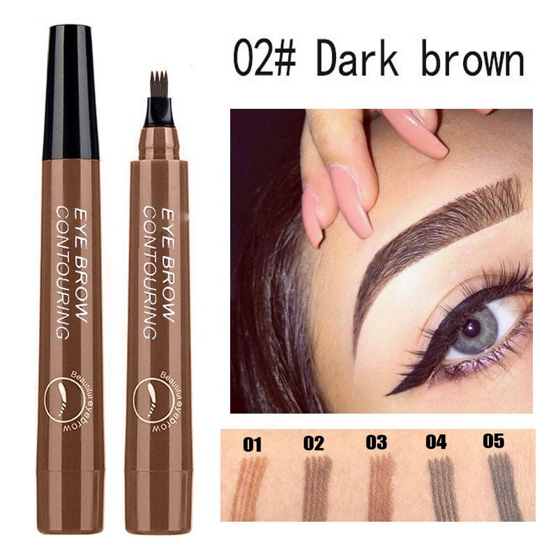 5-Color Four-Pronged Eyebrow Pencil Eyebrow Brush Split Liquid Waterproof Long-Lasting Eyebrows Enhancer Pencil Eyebrow Shadow image 32