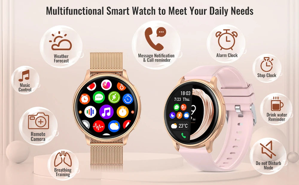 IP68 Bluetooth Call Smart Watch | Women Custom Dial Watches | Men Sport Fitness Tracker Heart Rate Smartwatch For Android IOS image 11