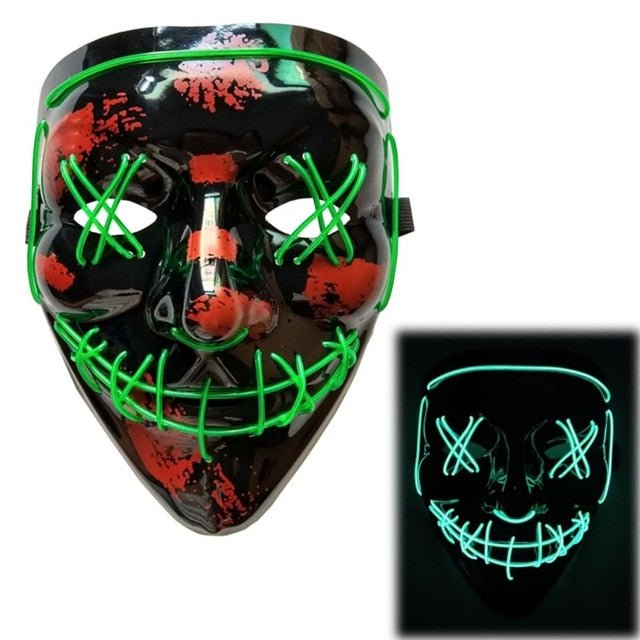Halloween LED Purge Mascara Costume DJ Party Light Up Glow In Dark Masks image 0